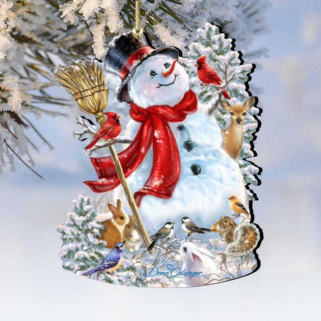 Old Worlds Snowman  Wooden Ornaments by Gelsinger - Christmas Santa Snowman Decor - 8161026-1624-0
