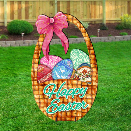 Easter Basket Outdoor Scene  by G. DeBrekht - Easter Spring Decor - 8185309F-4