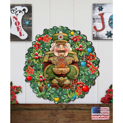 Nutcracker's Wreath Gift Holiday Door Decor by G. DeBrekht - Christmas Decor - 8185321H-3