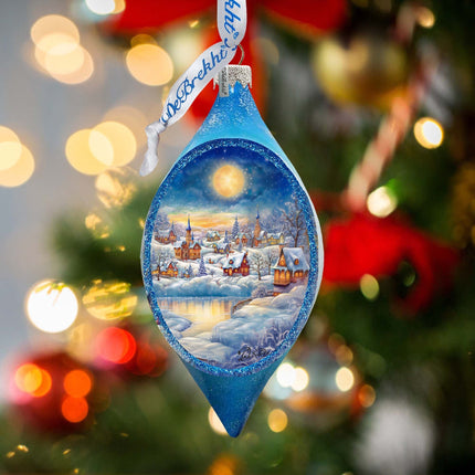 Magic Christmas Night Drop Glass Ornament by G. Debrekht - Christmas Decor - 757-048-2