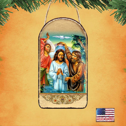 Christening Religious Christian Sacred Icon Ornament - Inspirational Icon Decor - 87043-1