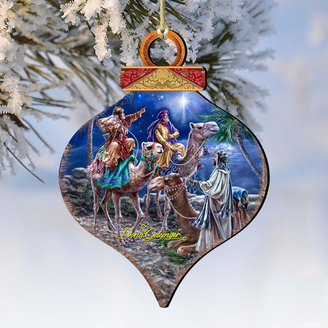 The Magic Wrap Christmas Wooden Ornaments by Gelsinger - Christmas Santa Snowman Decor - 8031024-1810-0