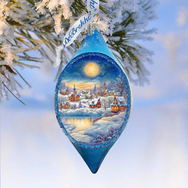 Magic Christmas Night Drop Glass Ornament by G. Debrekht - Christmas Decor - 757-048-0
