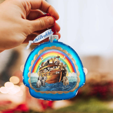 Noah's Arch Rainbow Glass Ornament by G. Debrekht - Christmas Decor - 756-022-2