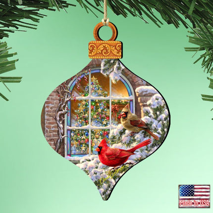Winter House Cardinals Wooden Ornaments by Gelsinger - Christmas Decor - 8031110-1318-1