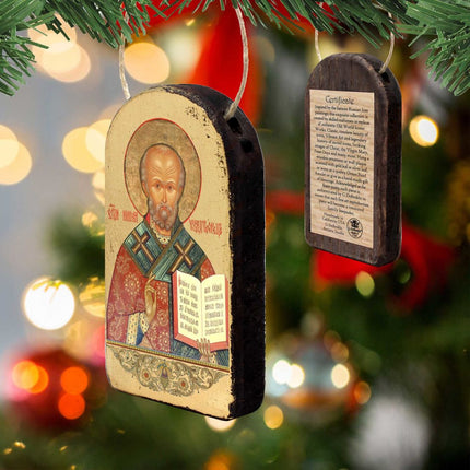 Saint Nicholas Religious Orthodox Sacred Icon Ornament - Inspirational Icon Decor - 87021-3