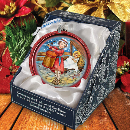 Drummer Boy Ball Glass Ornament by G. DeBrekht - 73531C-2