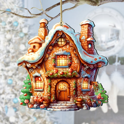 Fairy Tale House Wooden Ornaments by G. Debrekht - Christmas Decor - 8100191-1-0