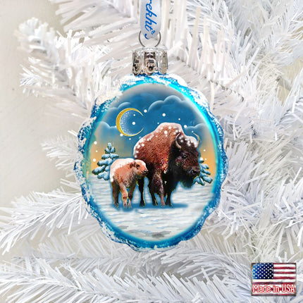 Buffalo Mercury Glass Ornament by G. DeBrekht - Wildlife Holiday Decor - 771024-1