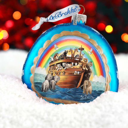 Noah's Arch Rainbow Glass Ornament by G. Debrekht - Christmas Decor - 756-022-3
