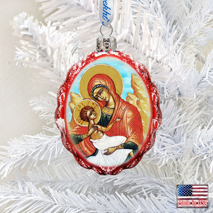 Virgin Mary with Jesus Mercury Glass Ornament by G. DeBrekht - Nativity Holiday Decor - 772013-1
