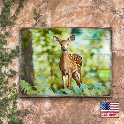 Forest Deer Art Wooden Wall Art by Nature Wonders - Nature Wildlife Decor  - 95290B-1