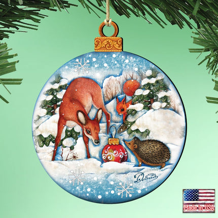 Forest Friends Ball Wooden Ornaments by G. DeBrekht - Wildlife Holiday Decor - 8173412-1