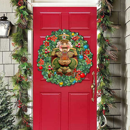 Nutcracker's Wreath Gift Holiday Door Decor by G. DeBrekht - Christmas Decor - 8185321H-2