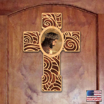Jesus Modern Wooden Cross by D. Gelsinger - Inspirational Icon Decor - 88280-DG-1