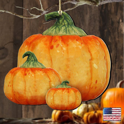 Stacking Pumpkins Wooden Ornaments Halloween by G. DeBrekht - Thanksgiving Halloween Decor - 8158414-2-1