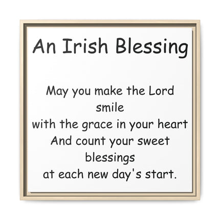 Canvas Wall Art — “An Irish Blessing” Framed Matte Print