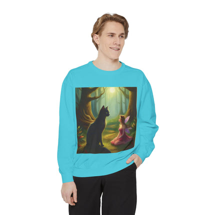 Fairy Princess & Black Cat Forest Sweatshirt