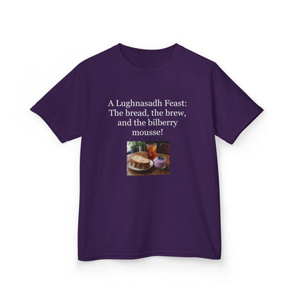 Lughnasadh  Kids Tee — “A Lughnasadh Feast: The bread, the brew, and the bilberry mousse!”