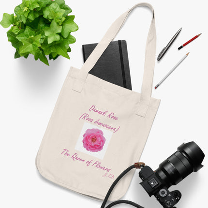 Eco Canvas Tote Bag – Damask Rose Design, Queen of Flowers