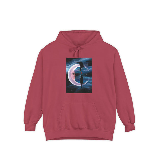 Crescent Moon Black Cats Hoodie — Rose Offering Cat Moon Graphic