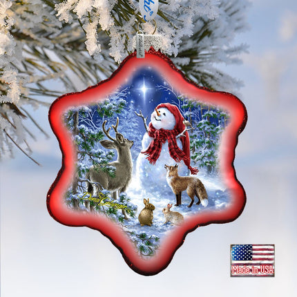 Heaven Snowman Glass Ornament by D. Gelsinger - Christmas Santa Snowman Decor - 754-102R-DG-1