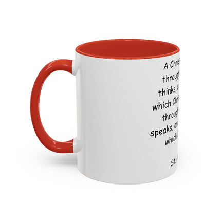 Inspirational St. Augustine Coffee Mug - Colored Accent - Perfect Gift for Christians - 11oz