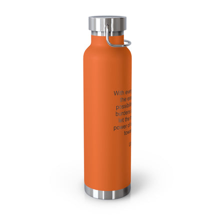 22oz Copper Vacuum Insulated Bottle — "Inhale Possibility, Exhale Burden" Inspirational Quote