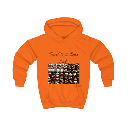 Kids Hoodie — "Chocolate Is Brain Fuel" Candy Box Graphic Hoodie for Children