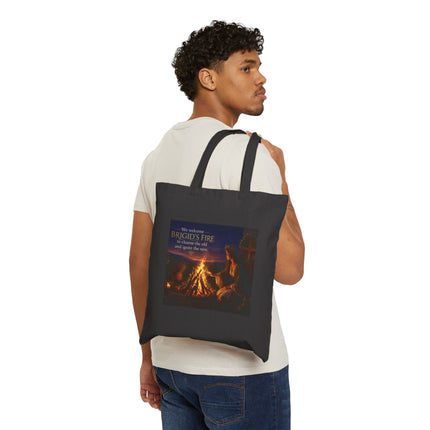 Imbolc Brigid Fire Tote — Cotton Canvas Bonfire Cleansing Bag