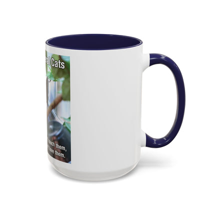 Be Kind to Feral Cats Accent Coffee Mug — Animal Rescue Cat Lover Gift (11/15oz)
