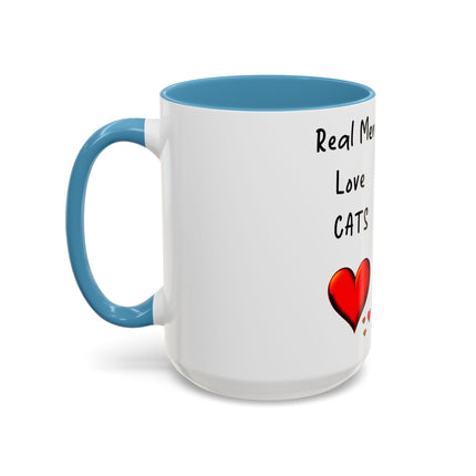 Real Men Love Cats Accent Mug – 15oz Ceramic Gift