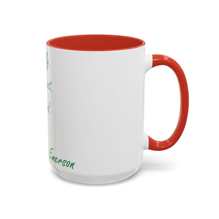 Inspirational Accent Mug – Emerson Quote: Be Silly, Honest, Kind, 15oz