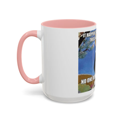 Saint with Cats Coffee Mug – "No One Remembers Me and My Cats" Accent Mug