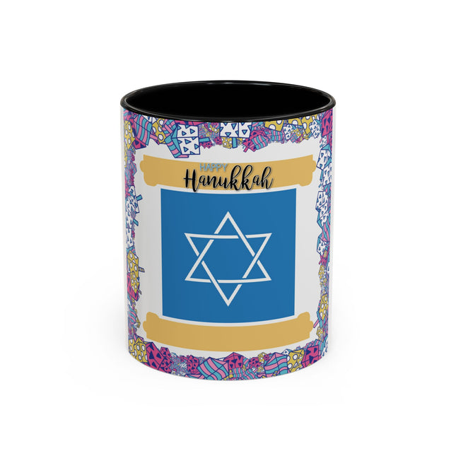 Happy Hanukkah Mug – 11oz Accent Ceramic Cup for Festive Joy