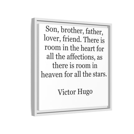Victor Hugo Quote Wall Art - Framed Matte Canvas Tribute for Son, Brother, Father