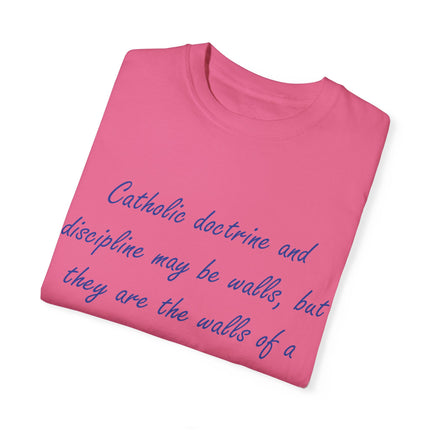 Chesterton Quote T-Shirt – “Walls of a Playground” – Unisex Garment-Dyed