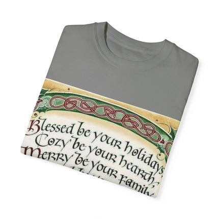 Blessed Be Your Holiday Tee – Celtic-Inspired Unisex Garment-Dyed