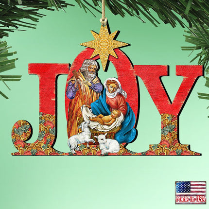 Regal Joy Nativity Wooden Ornaments by G. DeBrekht - Nativity Holiday Decor - 8121456-1