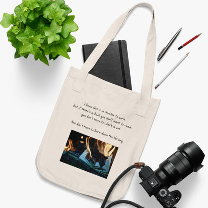 Freedom to Read Tote – Eco-Friendly Bag with Burning Book Graphic