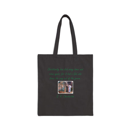 Literary Quote Canvas Tote Bag — Classic Cotton Book Lover’s Tote with Inspirational G.K. Chesterton Quote
