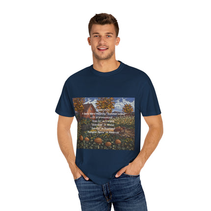 Samhain Tee – Unisex Garment-Dyed Shirt with Pumpkin Spice Wit