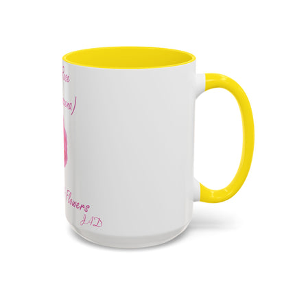 Floral 15oz Accent Mug - Damask Rose Design - The Queen of Flower