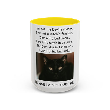 Accent Mug – Black Cat Print – Ceramic Drinkware – 15oz