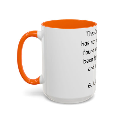 Chesterton Quote Mug - Inspirational Ceramic, 15oz