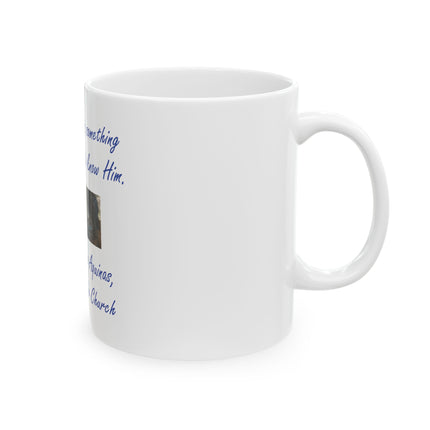 Saint Thomas Aquinas Quote Ceramic Mug — "To love God is something greater than to know Him" (11oz & 15oz)