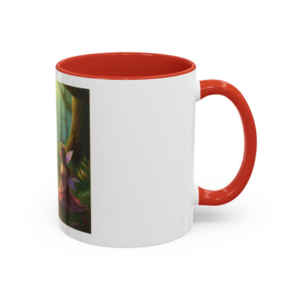 Fairy and Black Cat Forest Coffee Mug – Fantasy Woodland Tea Cup