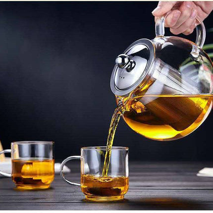 Teapot Heat Resistant Thickened Flower Glass Teapot-1
