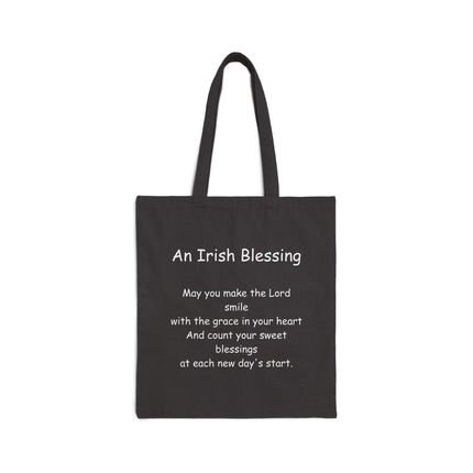 An Irish Blessing Tote Bag — Canvas Scripture Blessing Grocery Tote