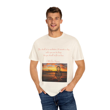 Meditation Quote Tee – Unisex Garment-Dyed Shirt for Mindfulness